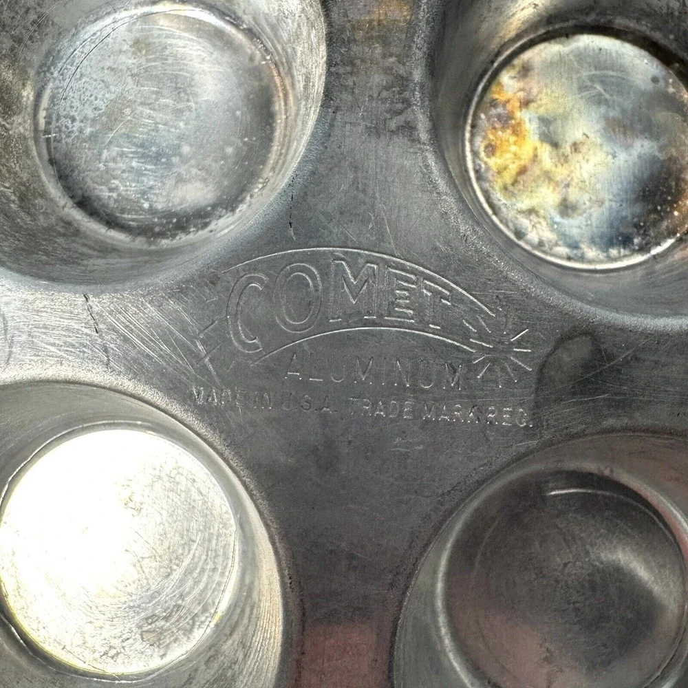 Vintage Retro Baking, COMET‎ Aluminum 12 Mini Muffin Tray, Made in the USA